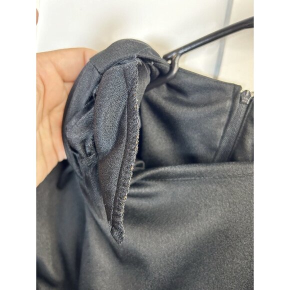 Vintage 80s Partridge in A Pear Tree Black Party Dress Sz L Polka Dot Ruffle Hem - Picture 8 of 11